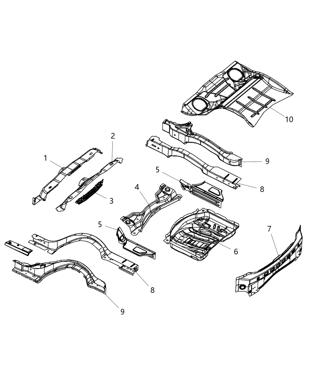 Mopar 68037704AF Panel-Deck Opening Lower