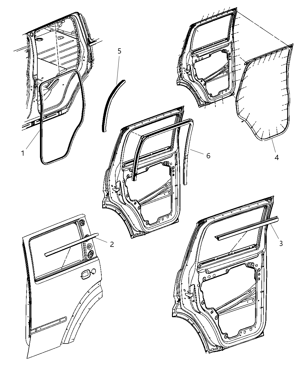 Mopar 5112256AA WEATHERSTRIP-Rear Door Belt Outer