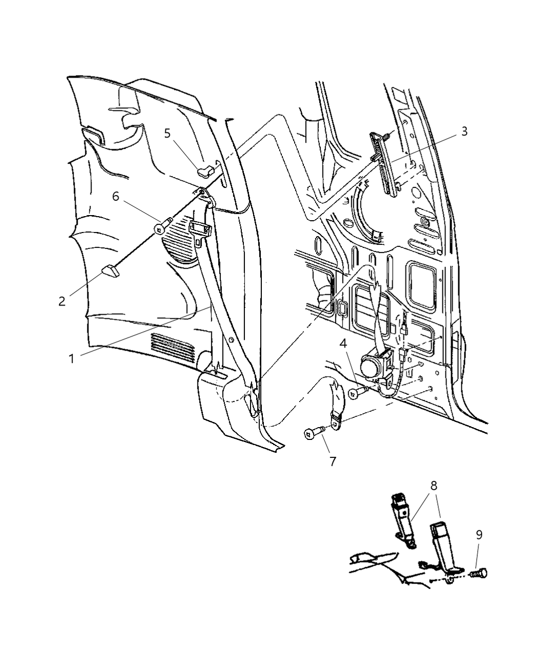 Mopar 5JA111L5AC Front Outer Seat Belt