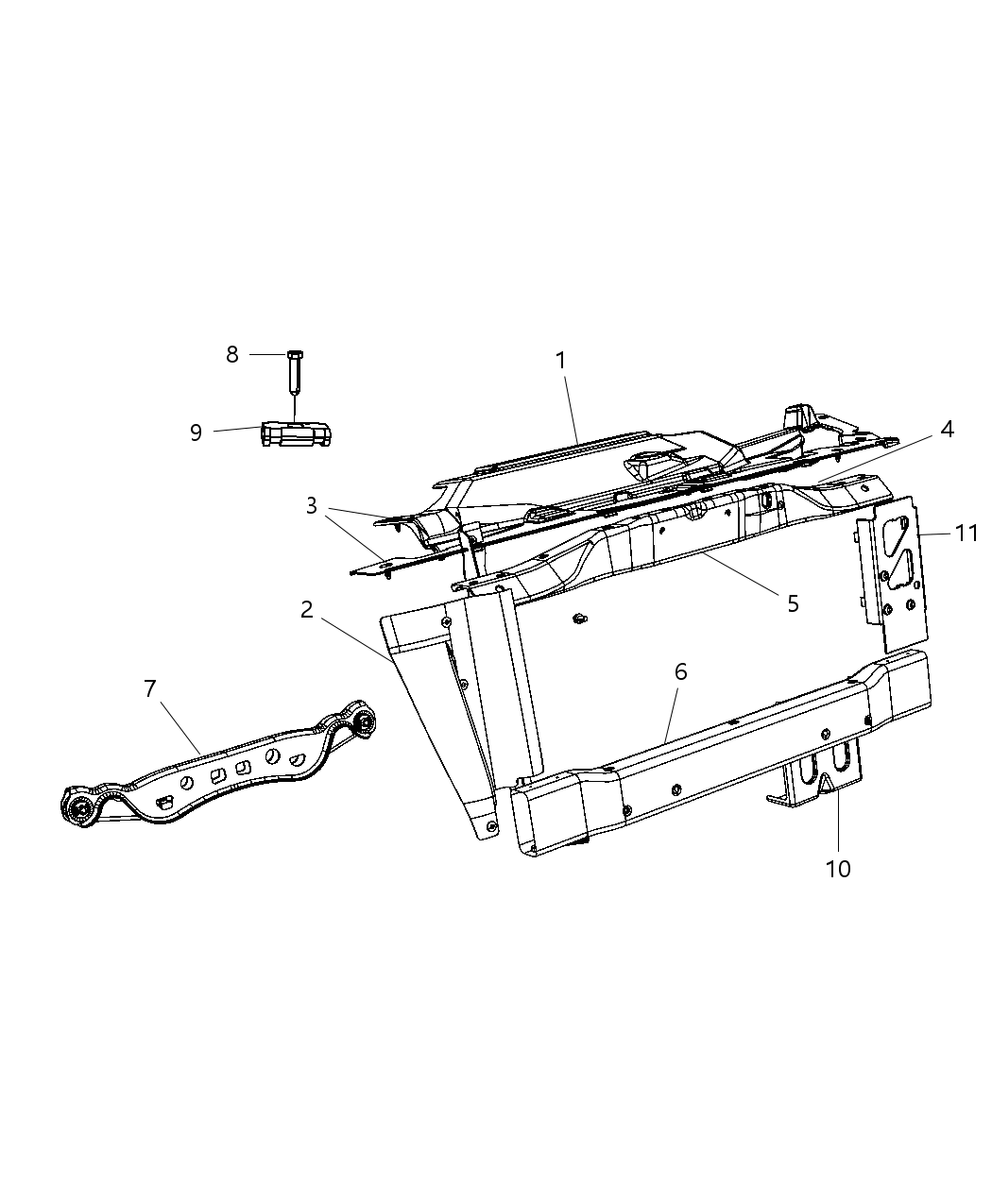 Mopar 55056750AA Cover Hydroform Vertical Support