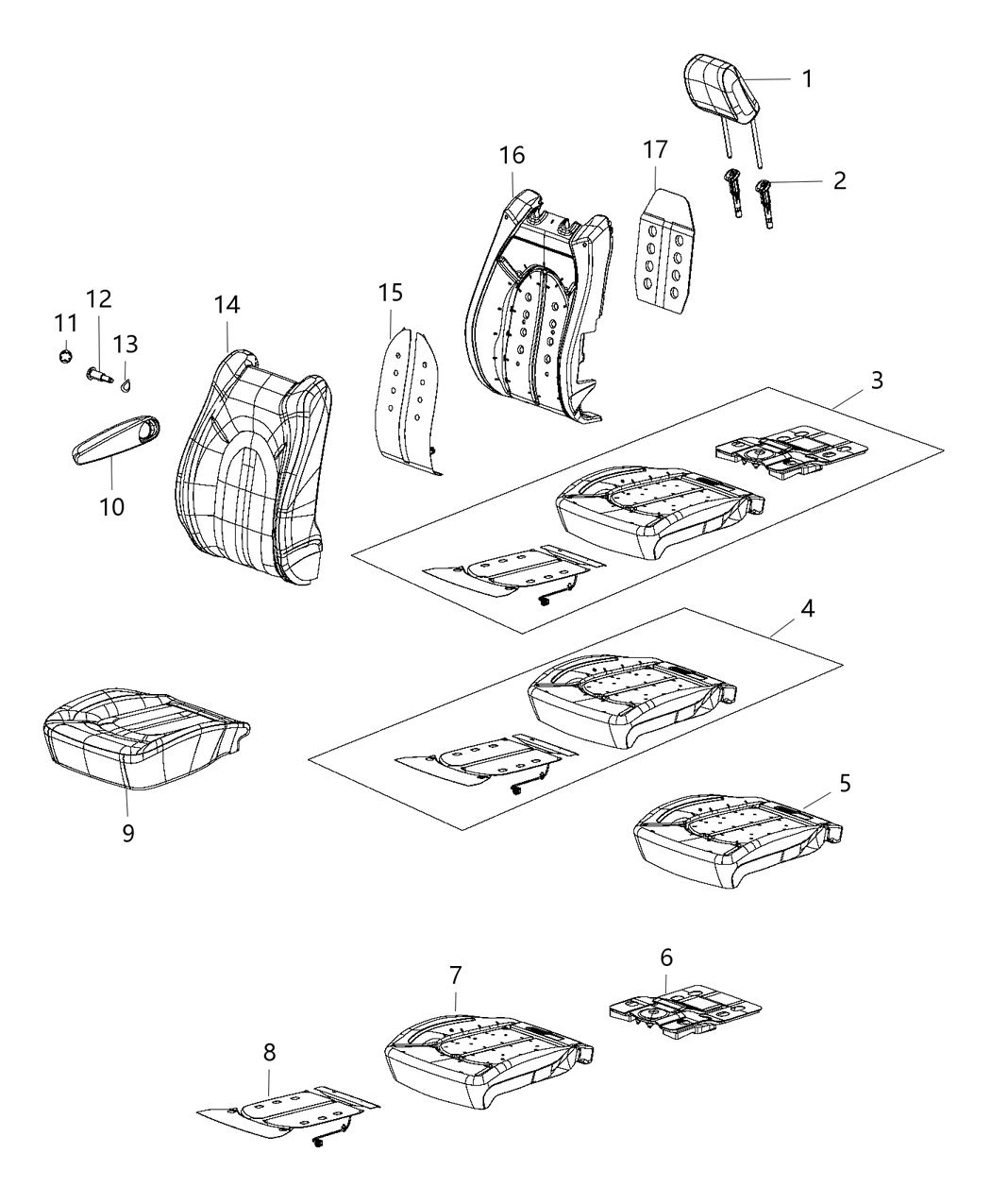 Mopar 5XG241D2AC HEADREST-Front