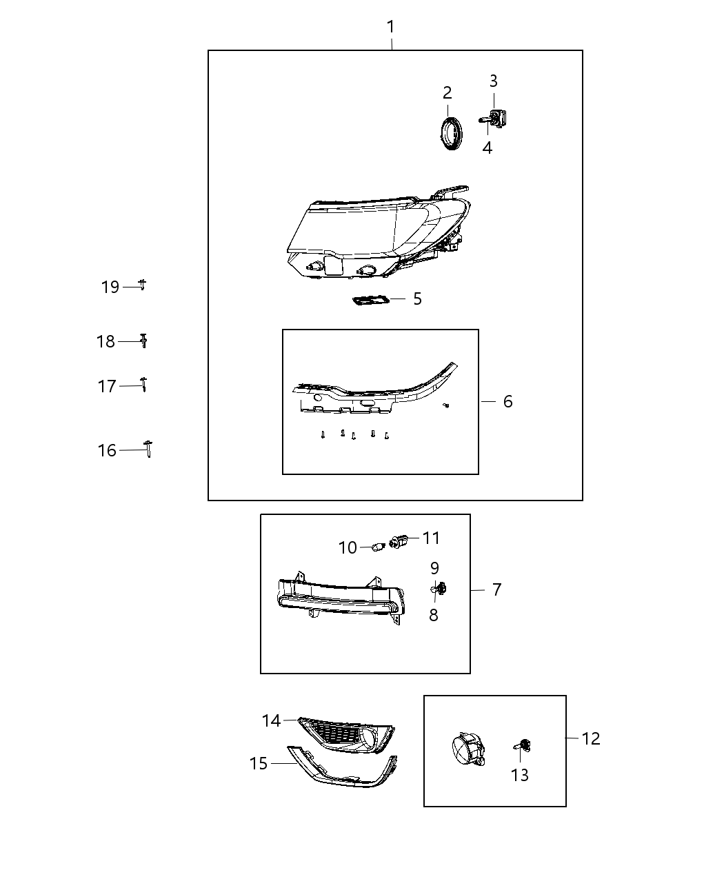 Mopar 55112714AF HEADLAMP Right