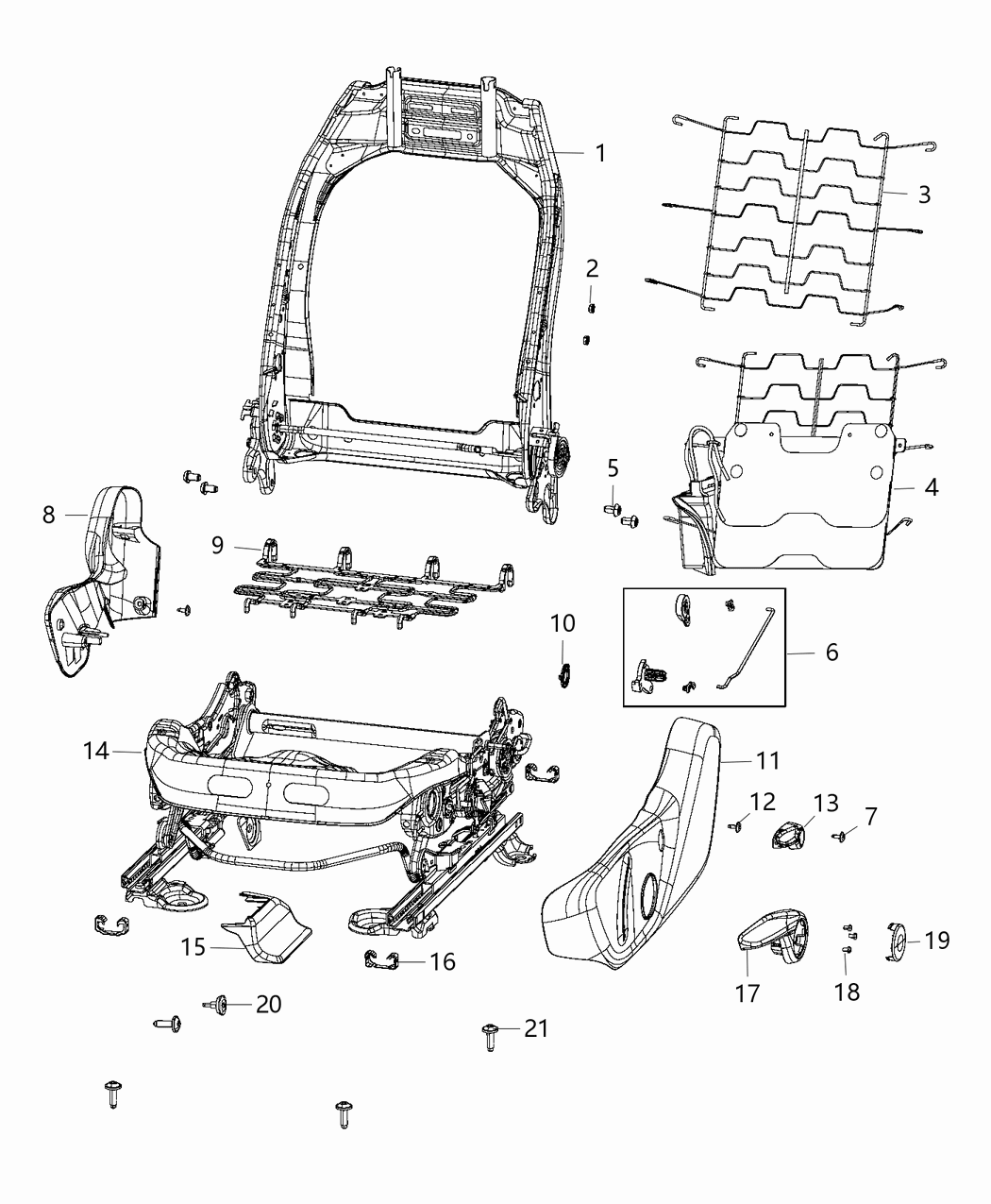 Mopar 68254153AF Manual Seat