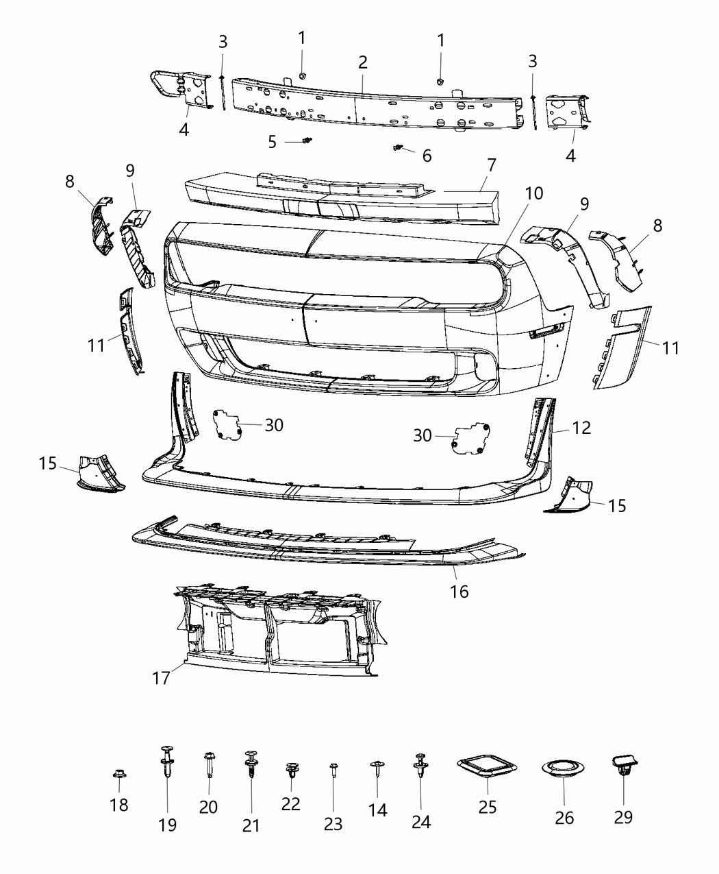 Mopar 68233032AD Support-Front Fascia