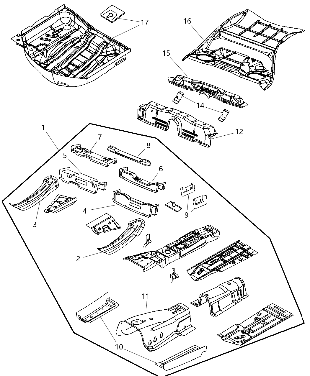 Mopar 4780782AM Pan-Front Floor