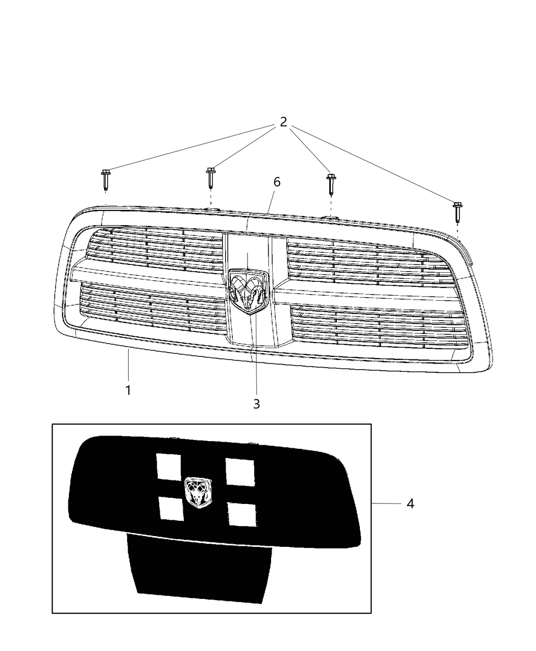 Mopar 5QX151X8AA Grille-Radiator