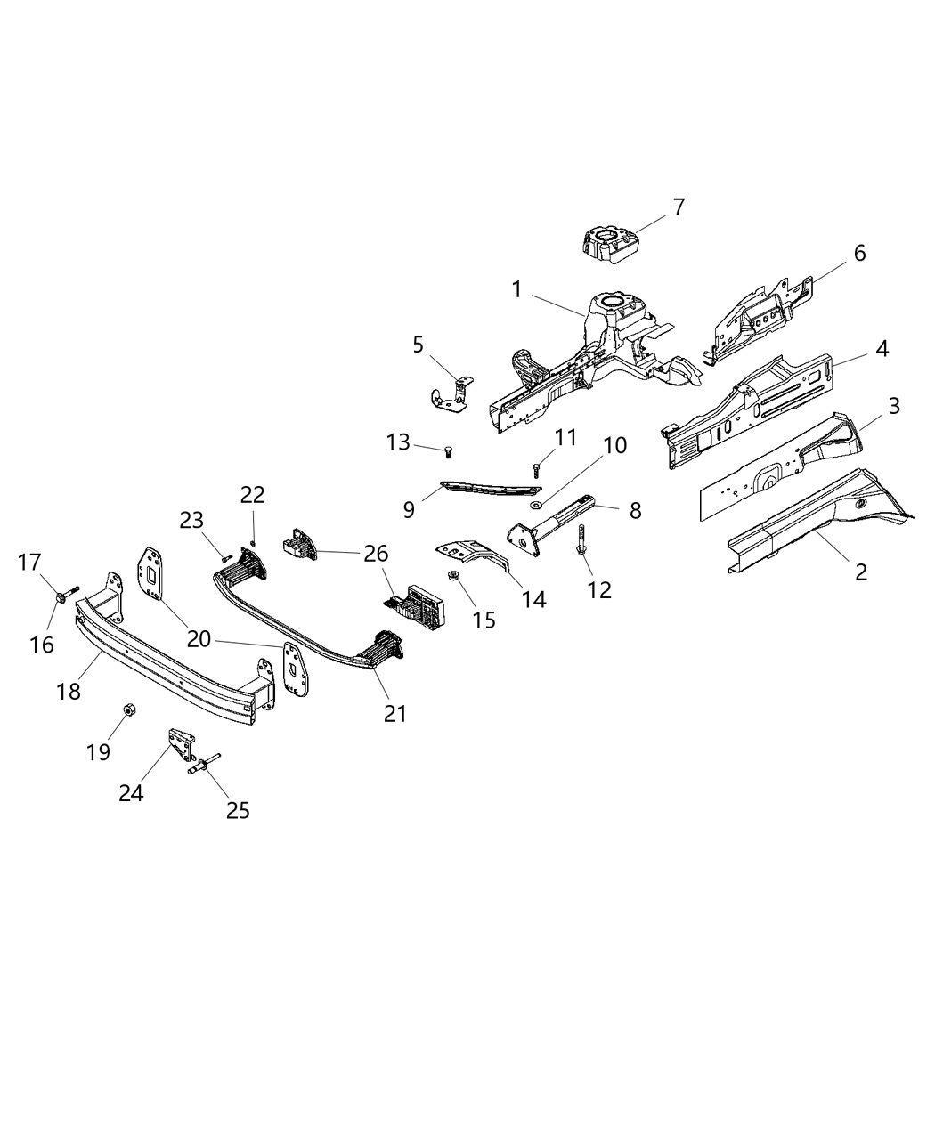 Mopar 68264563AA Rail-Frame Front