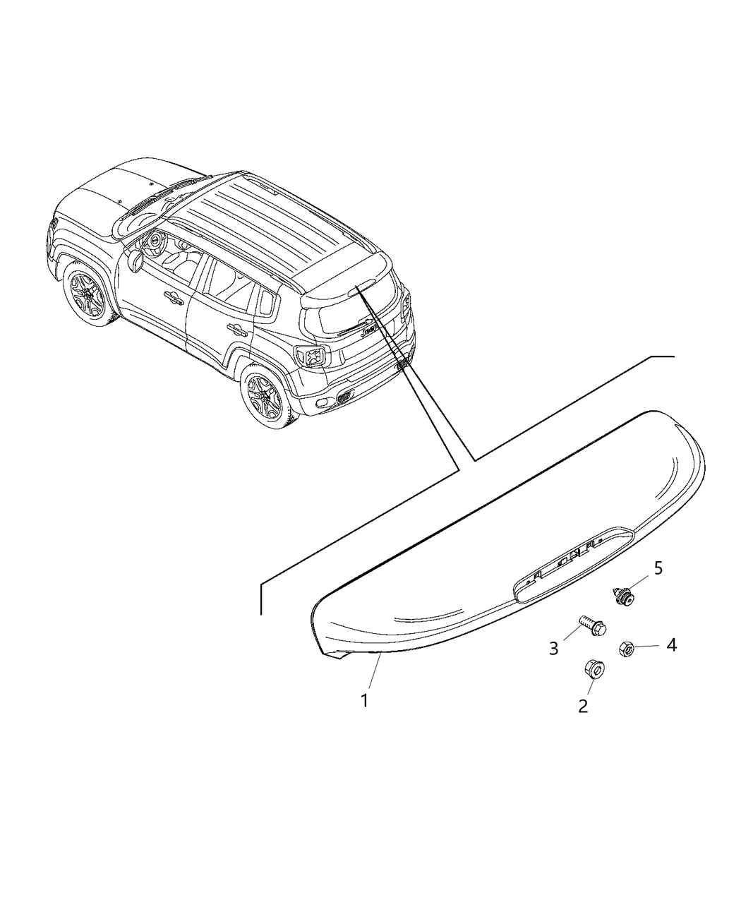 Mopar 5VY08TZZAA Spoiler-LIFTGATE