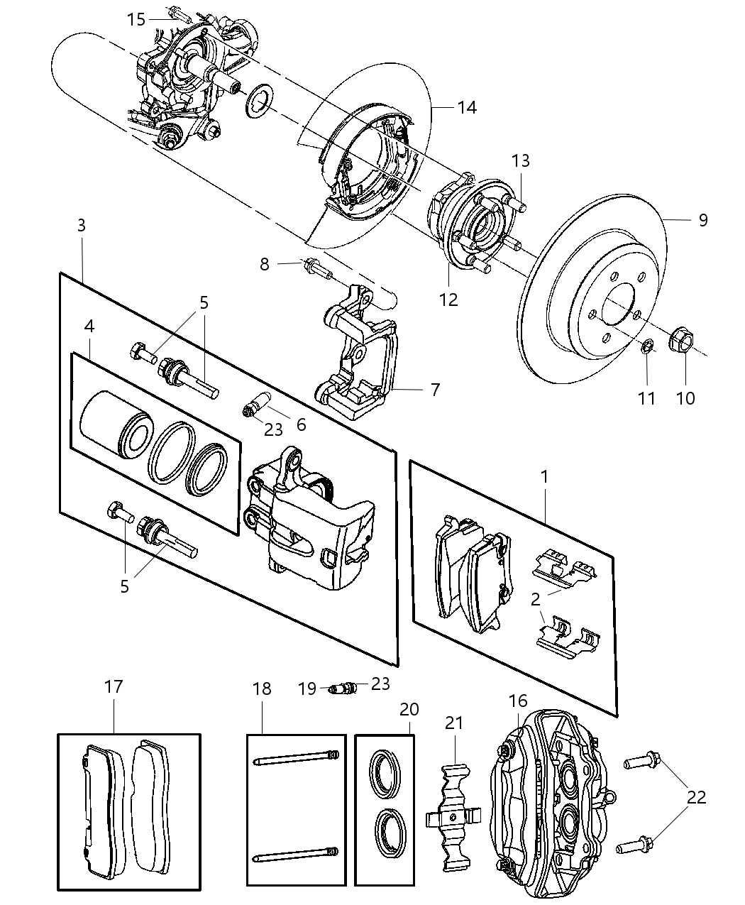 Mopar 5137690AB Adapter-Disc Brake CALIPER