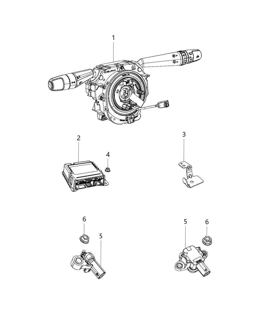 Mopar 6AS92LXHAA Steering Column Control Module Clock Spring