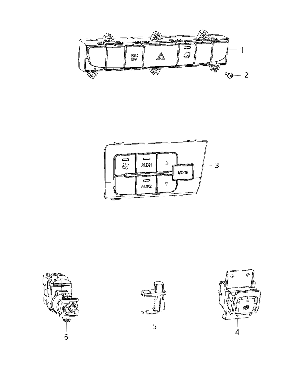 Mopar 6BC66JXWAA Switch-Multifunction