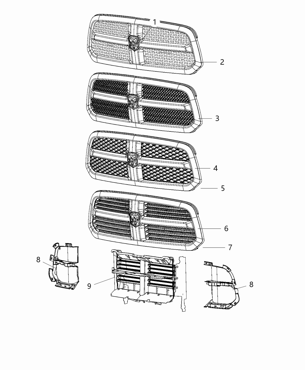 Mopar 68192368AB Grille-Active Shutter