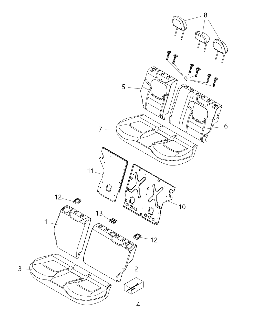 Mopar 7AD34U00AA Cover-Rear Seat Back