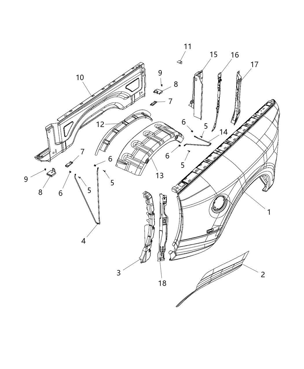 Mopar 68377281AA Panel-Box Side Inner