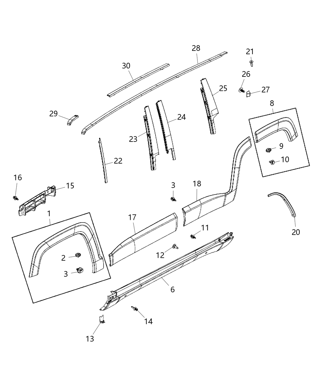 Mopar 6MA41U5LAA Molding-Side SILL