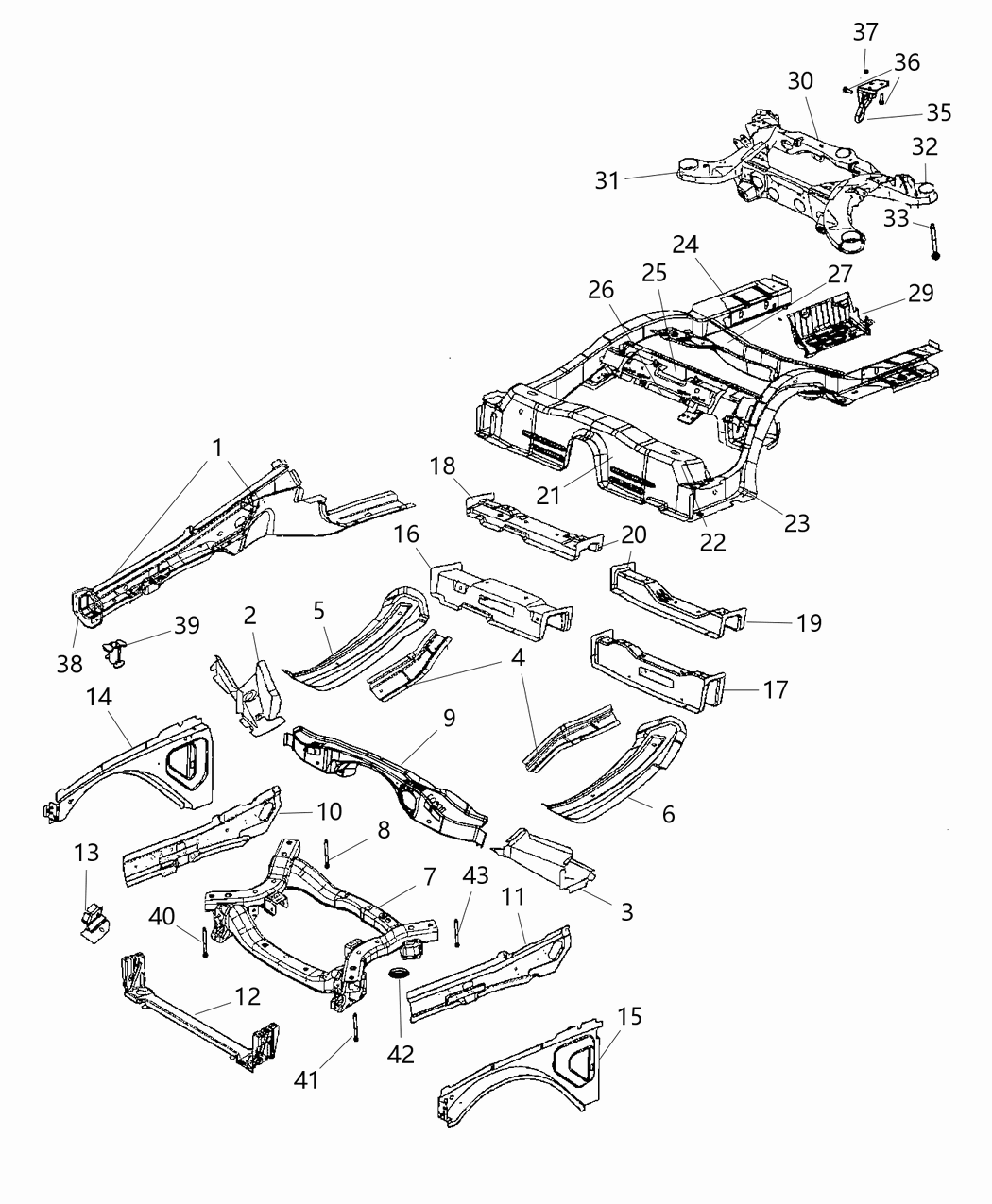 Mopar 68087228AC Frame-Rear Axle