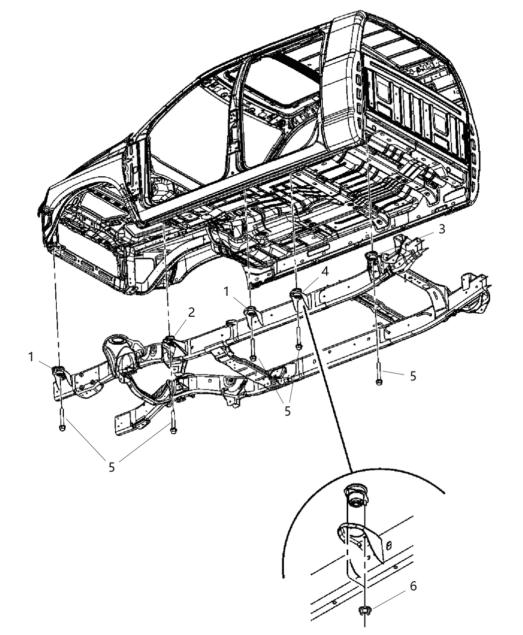 Mopar 68231964AA ISOLATOR-Body Hold Down