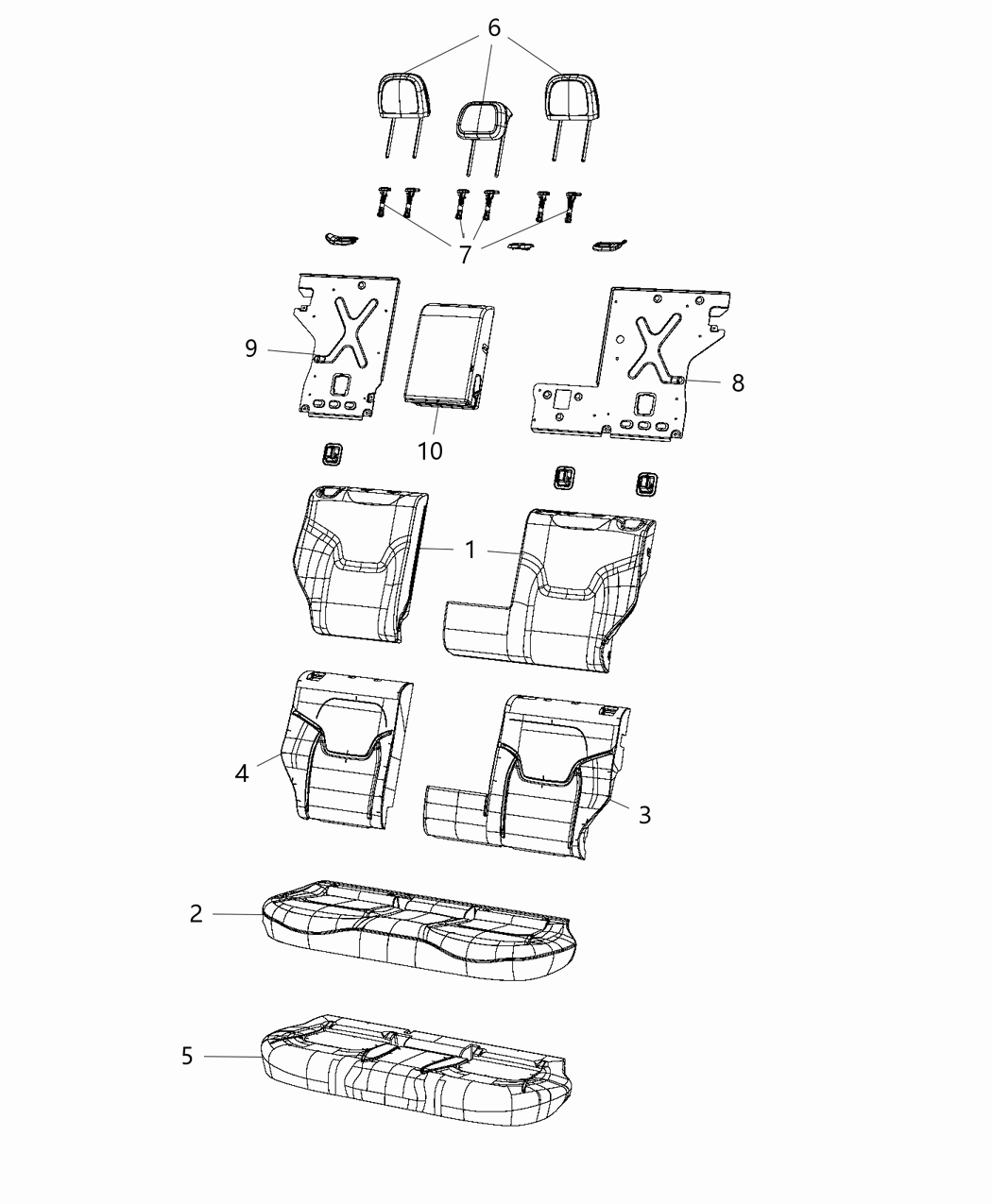 Mopar 5YS29LXHAA Rear Seat Armrest