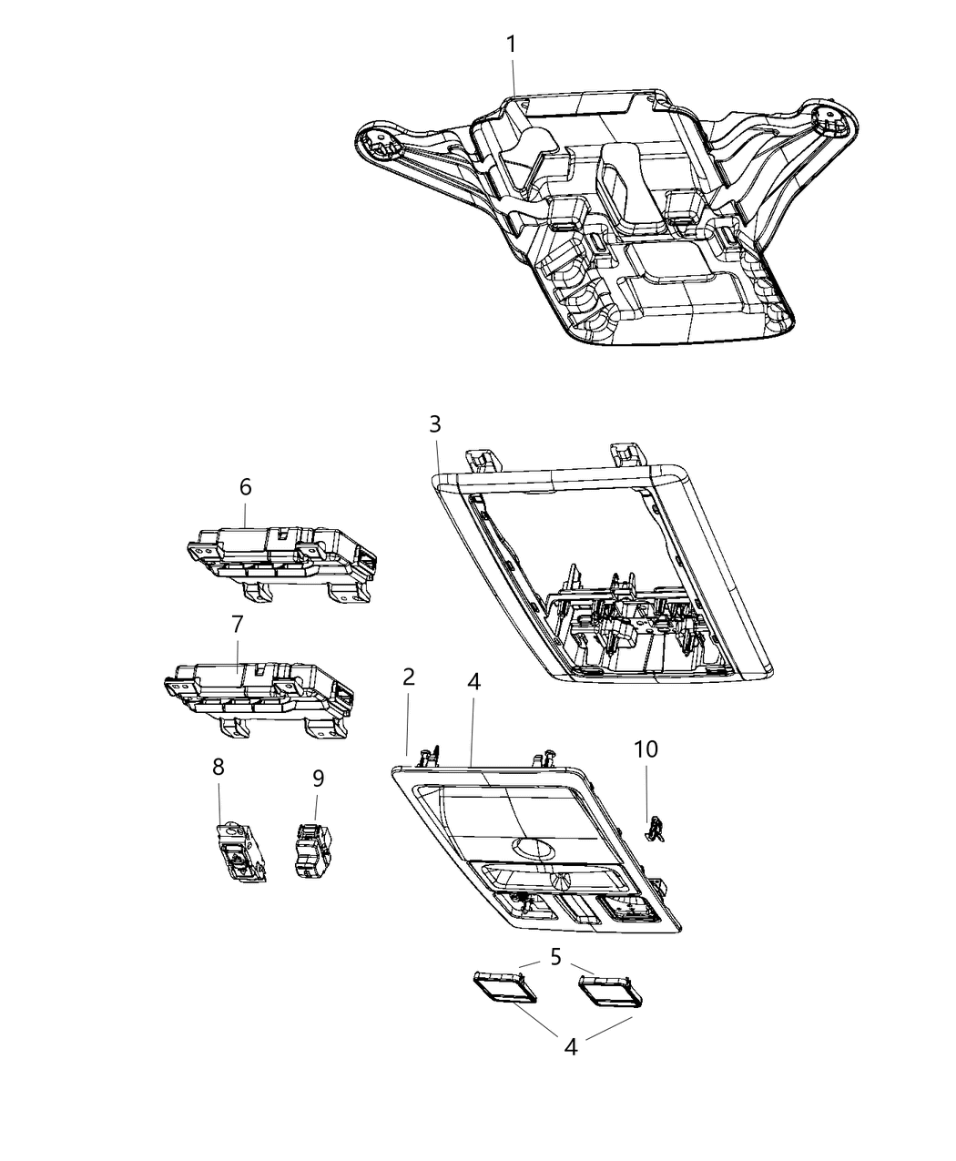 Mopar 5SK71DX9AA Overhead Console