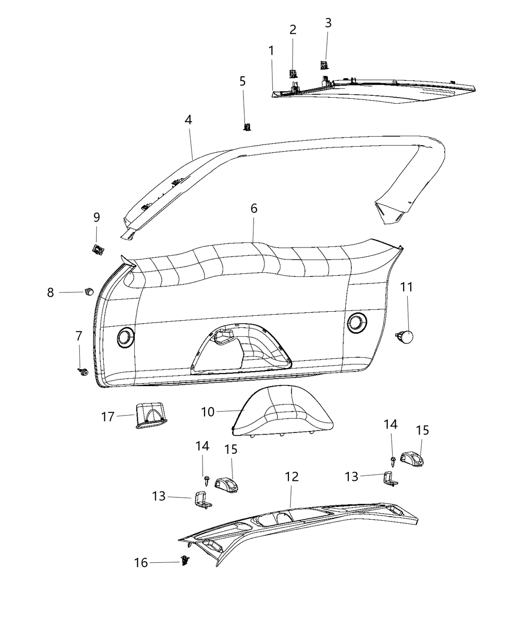 Mopar 1XW83HL1AL Panel-LIFTGATE Trim