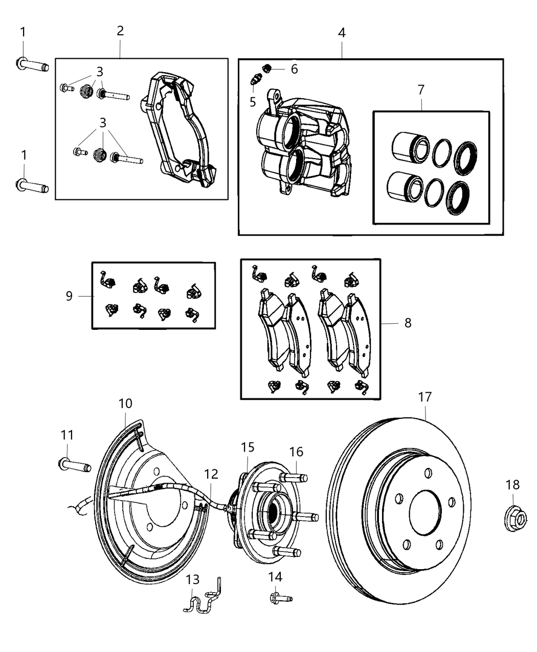 Mopar 68303538AE Brake Hub And Bearing Left