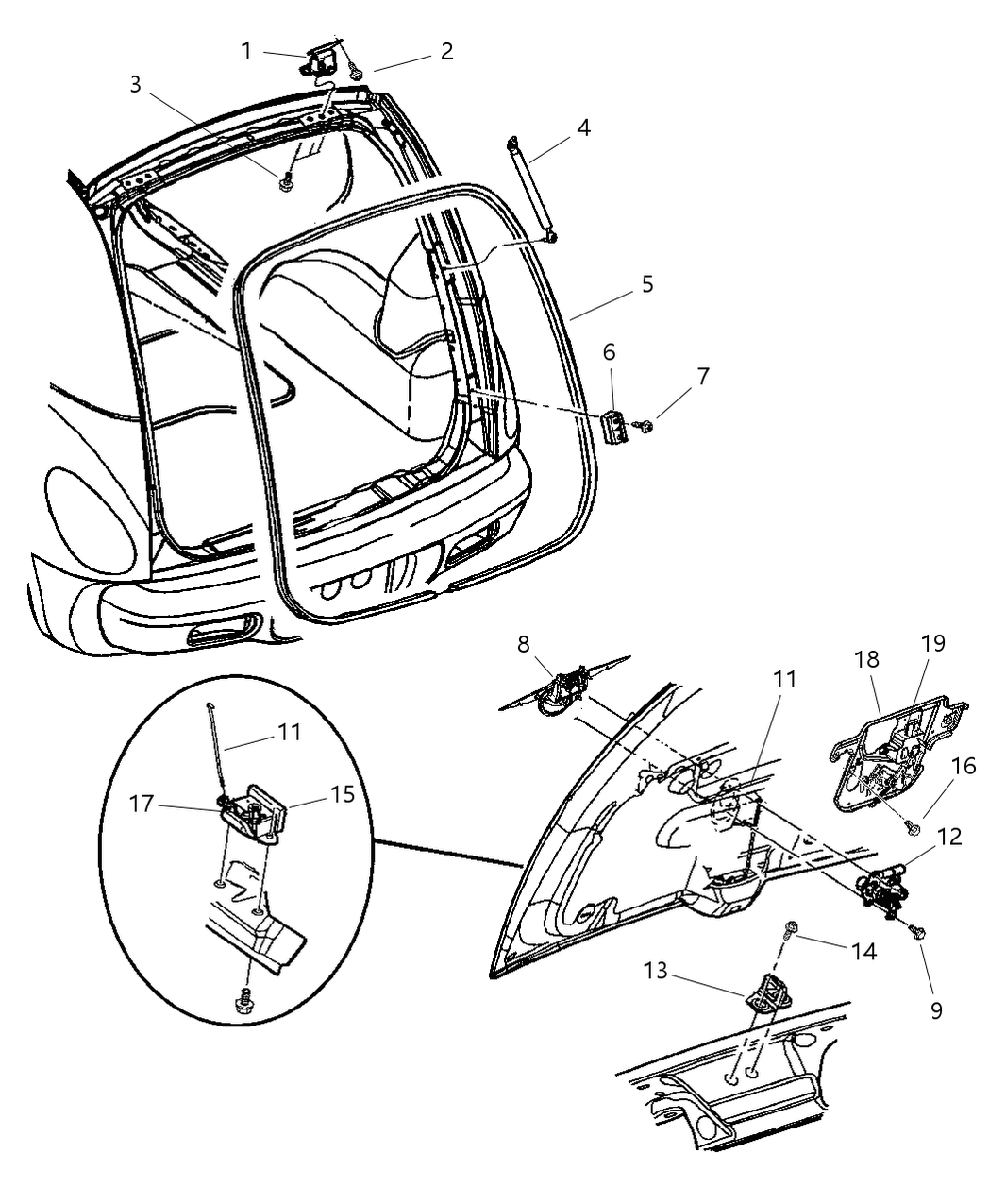 Mopar 4724763AC WEATHERSTRIP-LIFTGATE Opening