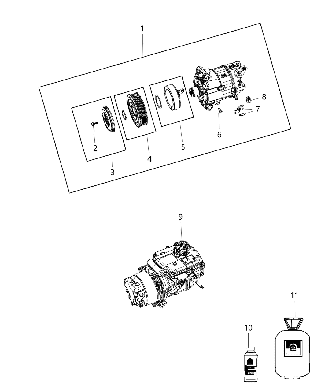 Mopar 68237995AE COMPRESSO-Air Conditioning