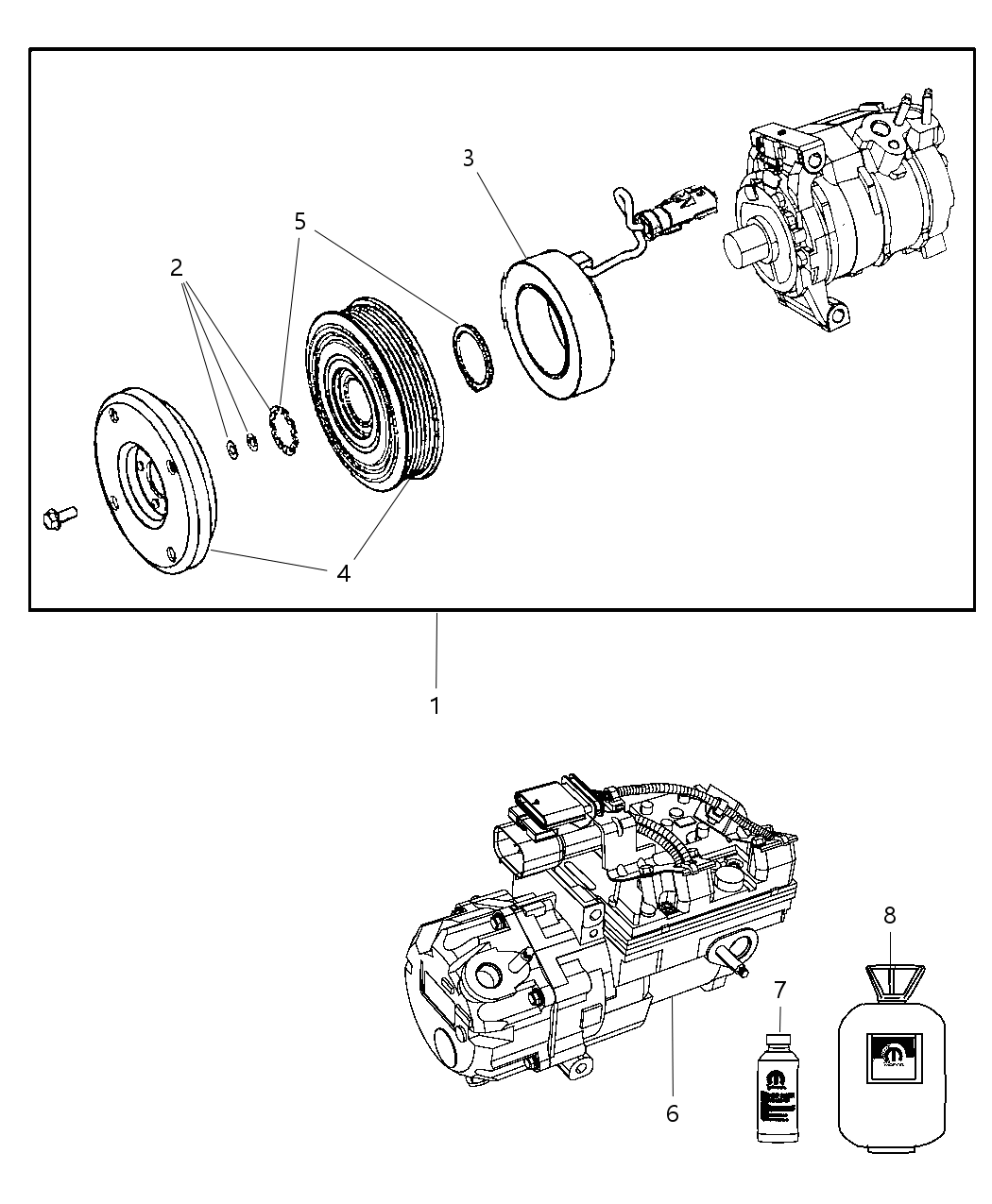 Mopar R5111443AC COMPRESOR-Air Conditioning