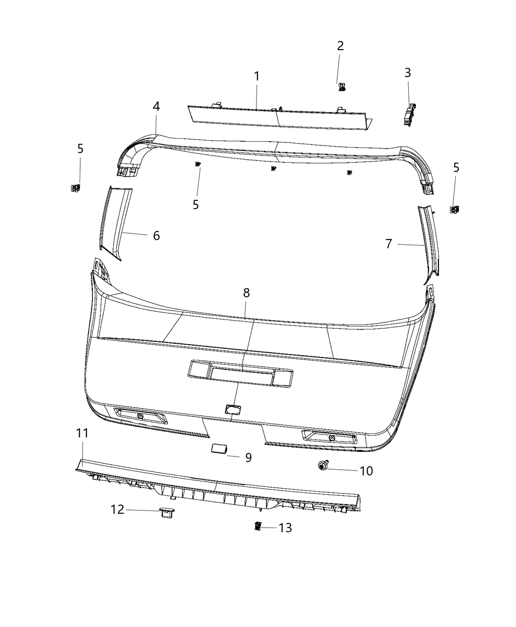 Mopar 1DE55HDAAB Panel-Rear Header