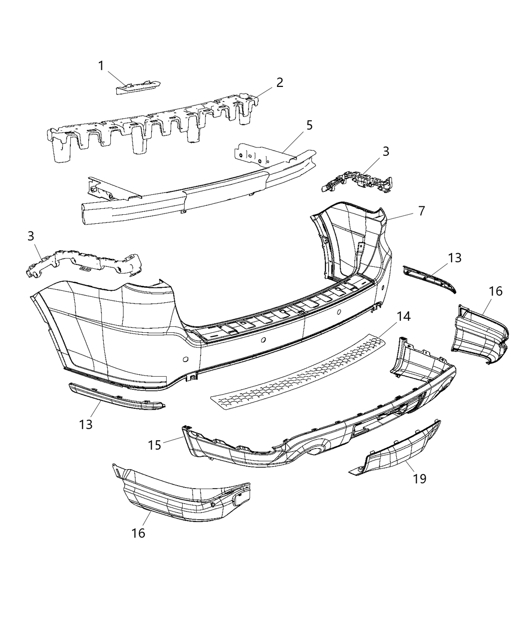 Mopar 5113698AC Rear Bumper Cover Lower