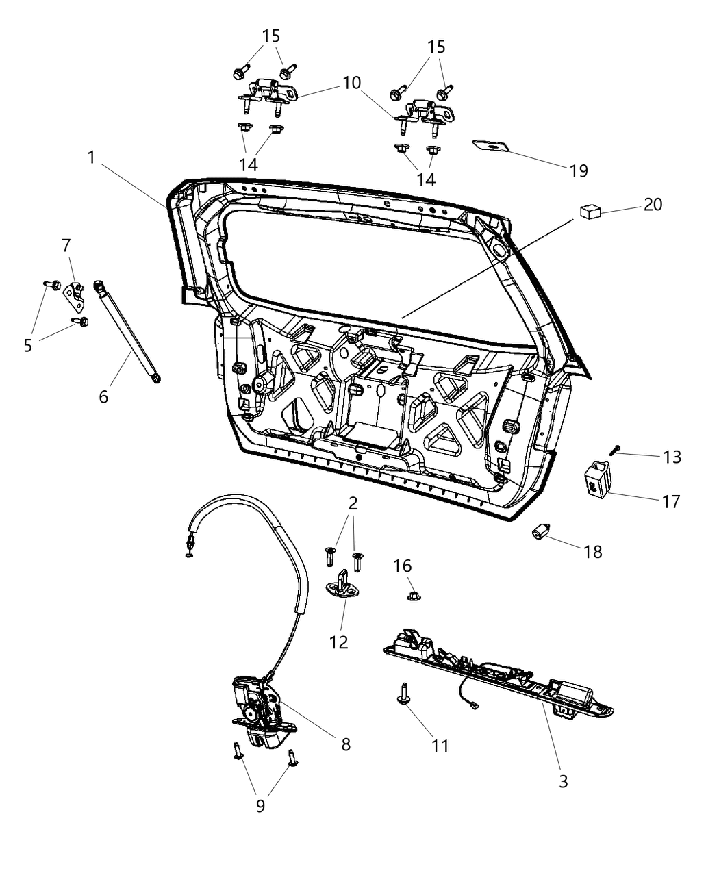 Mopar 5074292AC Liftgate Hinge