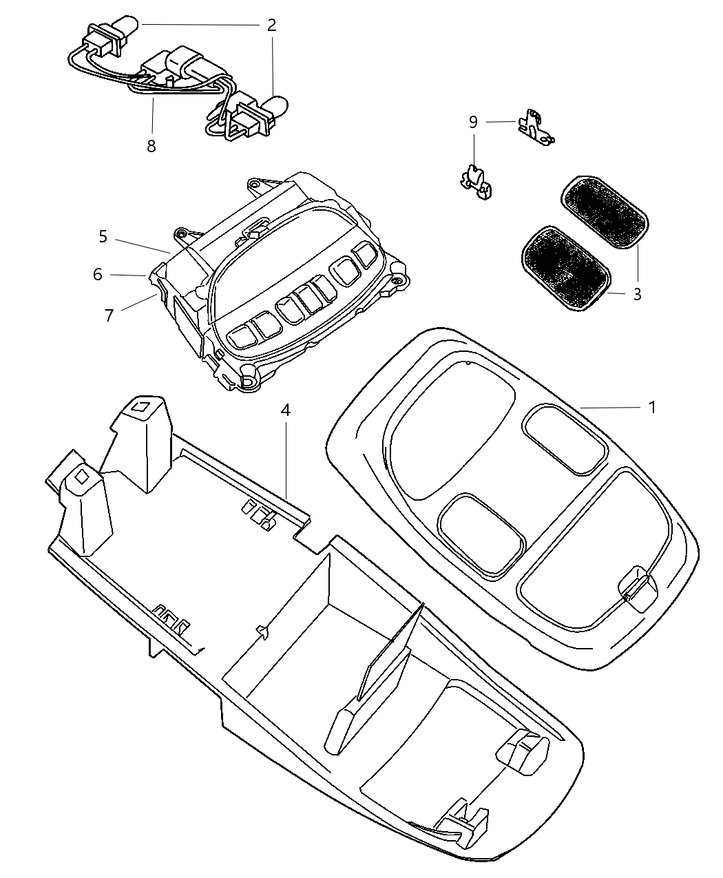 Mopar 5102972AA Bracket-Overhead Console