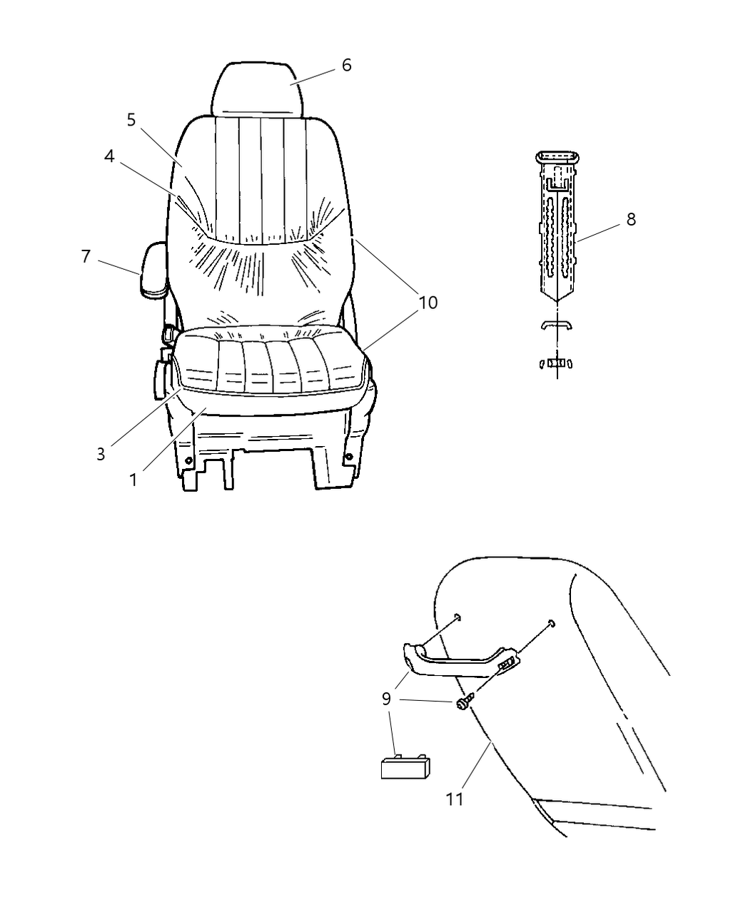 Mopar UE811QLAA Seat Back-Front