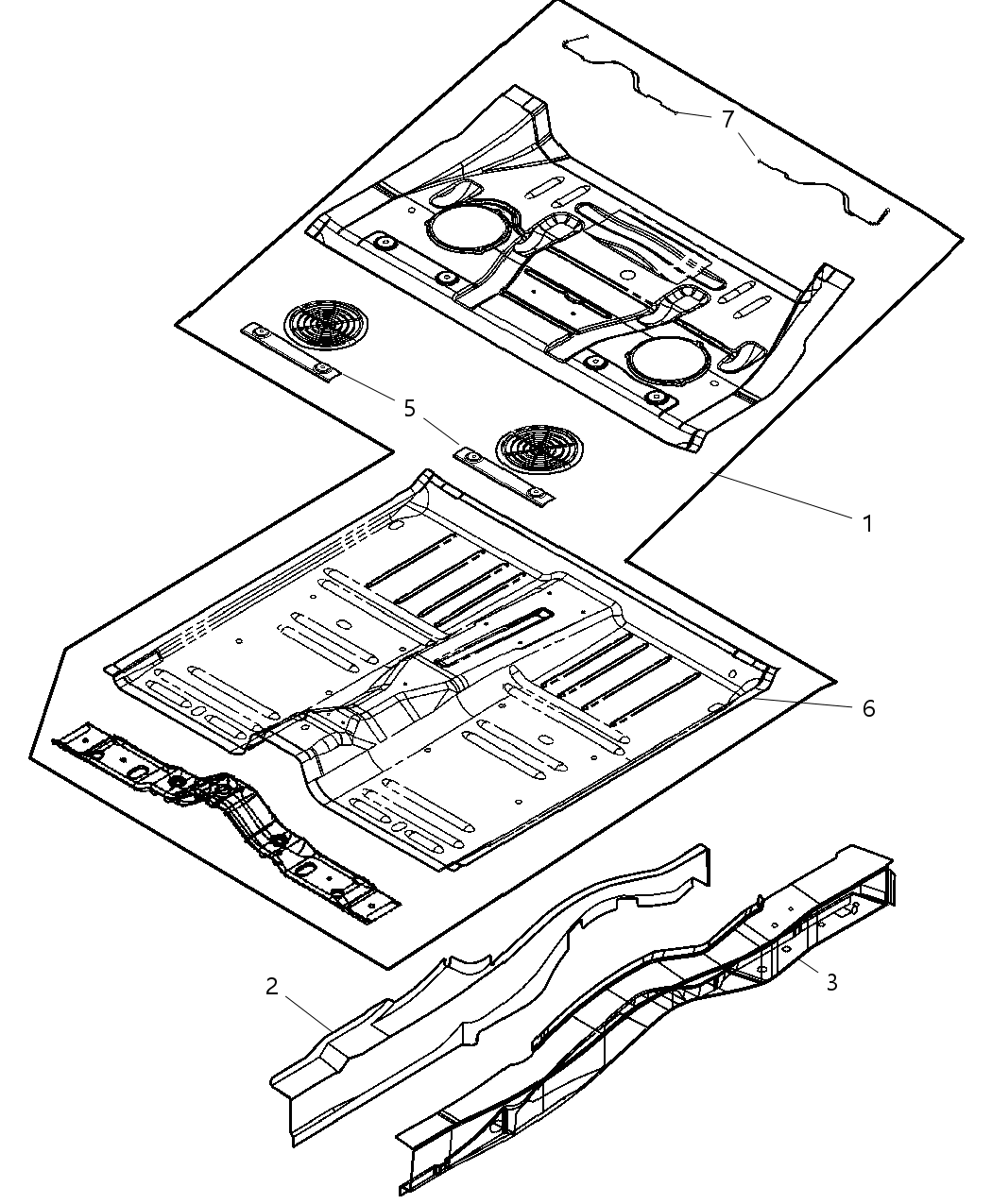 Mopar 5054177AB Pan-Front Floor