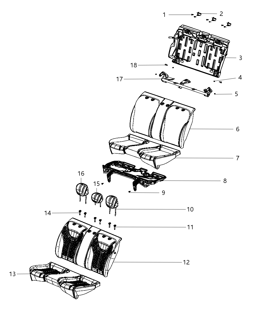 Mopar 68086665AA Seat Back