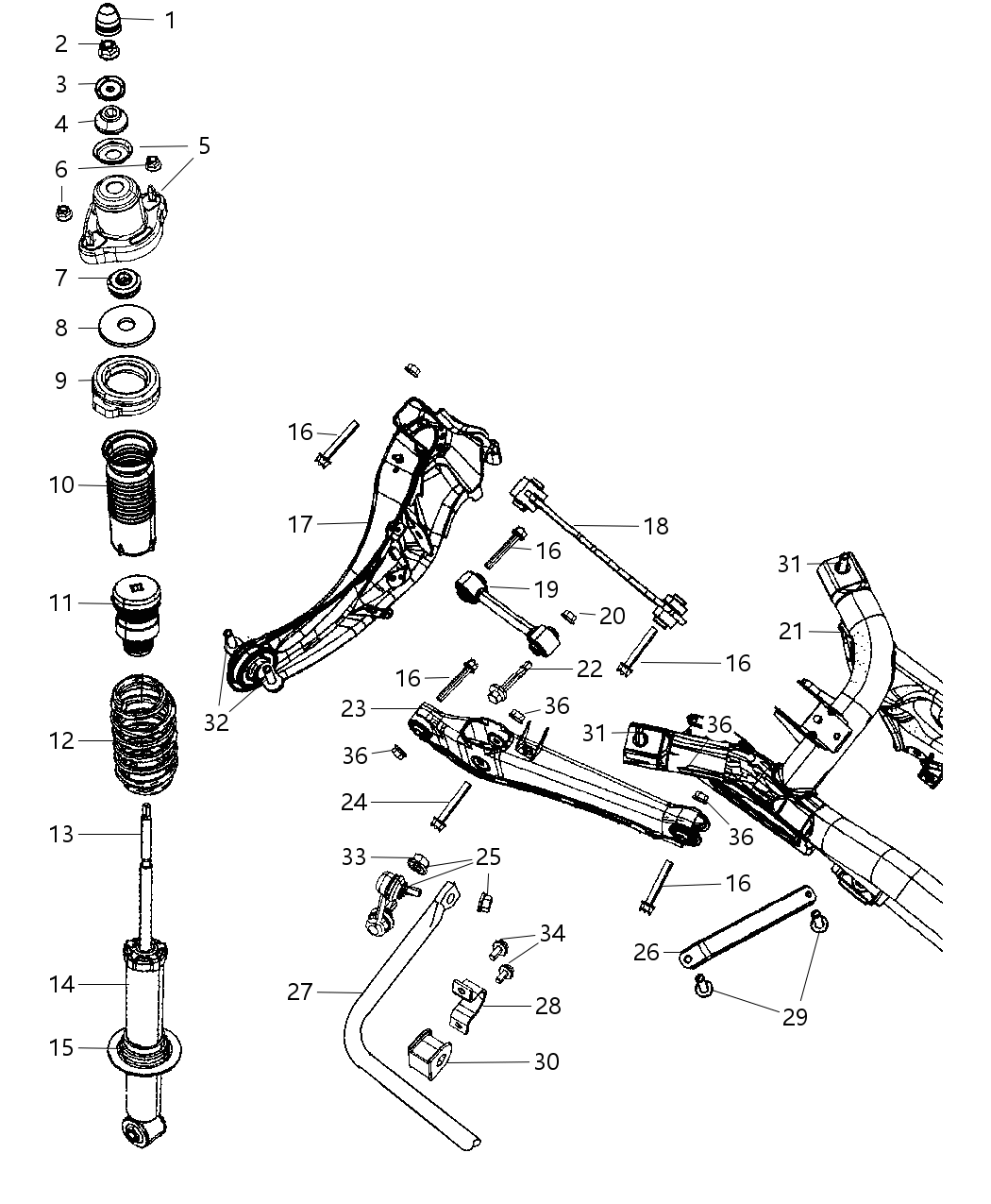 Mopar 5105105AD ABSORBER-Suspension