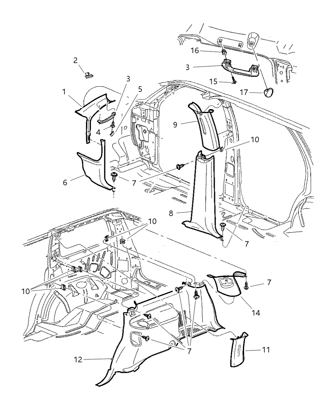 Mopar 5GG841C3AC Panel-Quarter Trim