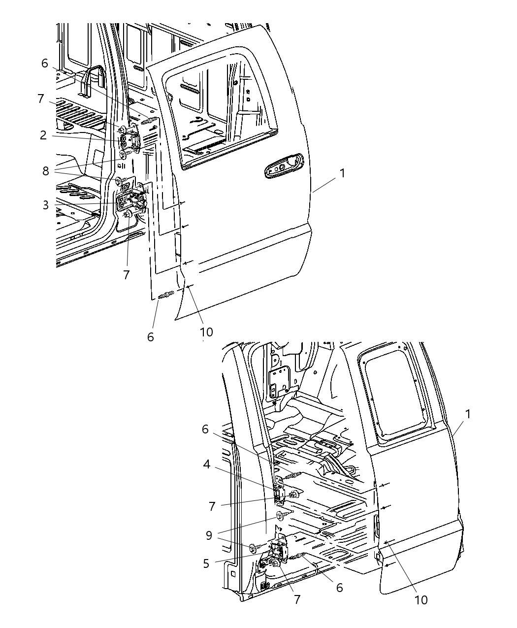 Mopar 55359759AA Rear Door Lower Hinge