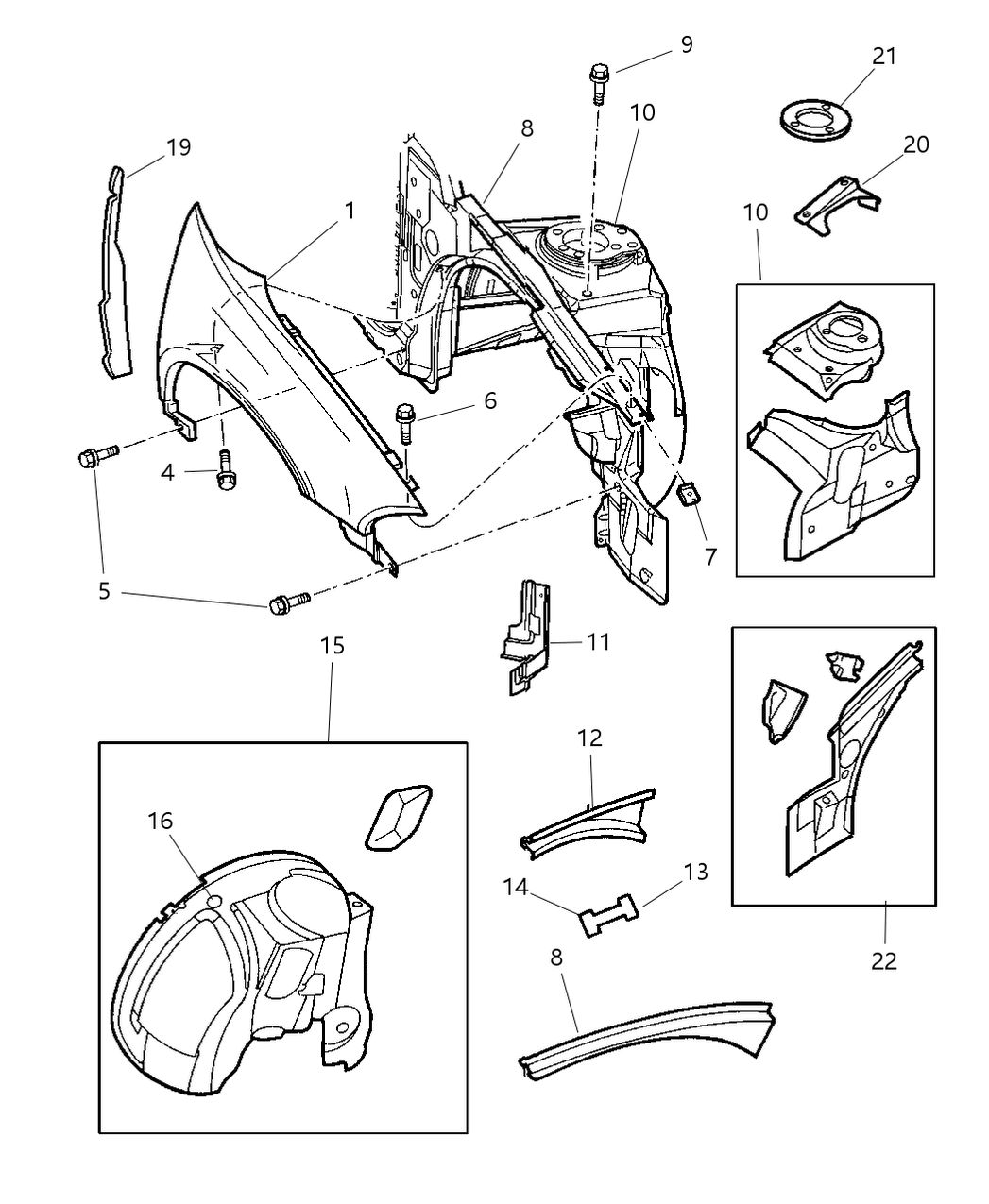 Mopar 4580186AE Panel-Fender Side Shield