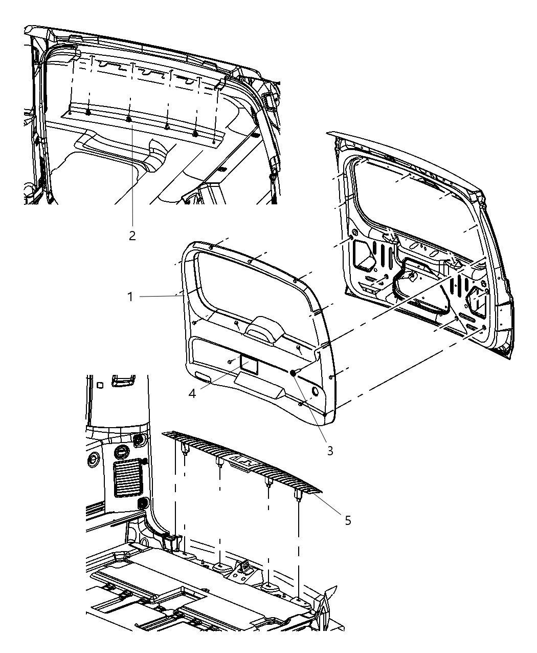 Mopar 5KW23BD1AA Panel-LIFTGATE Trim