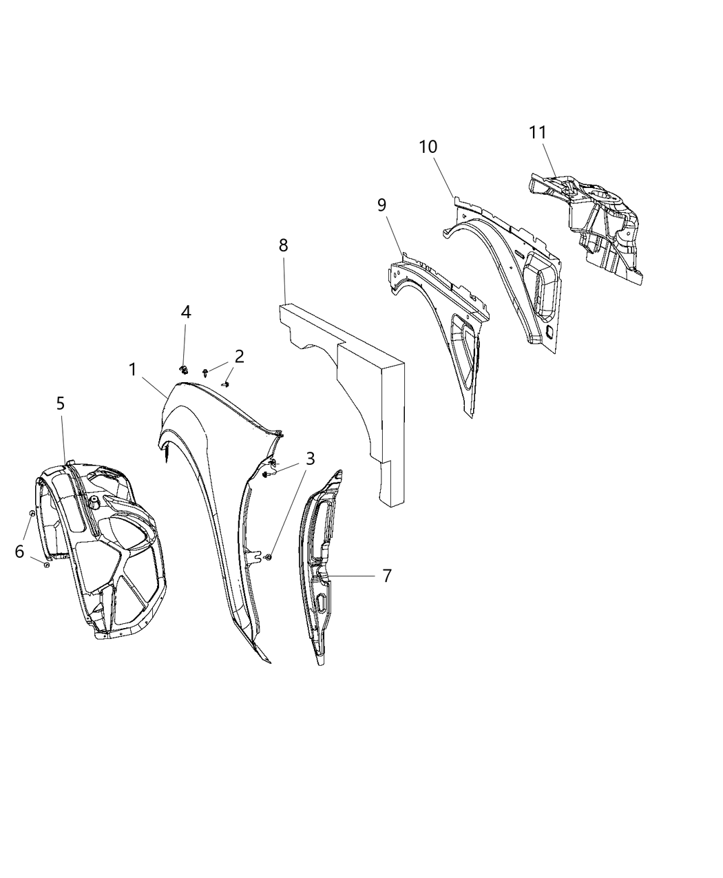 Mopar 68250512AA WHEEL/HOUSE-Front WHEELHOUSE