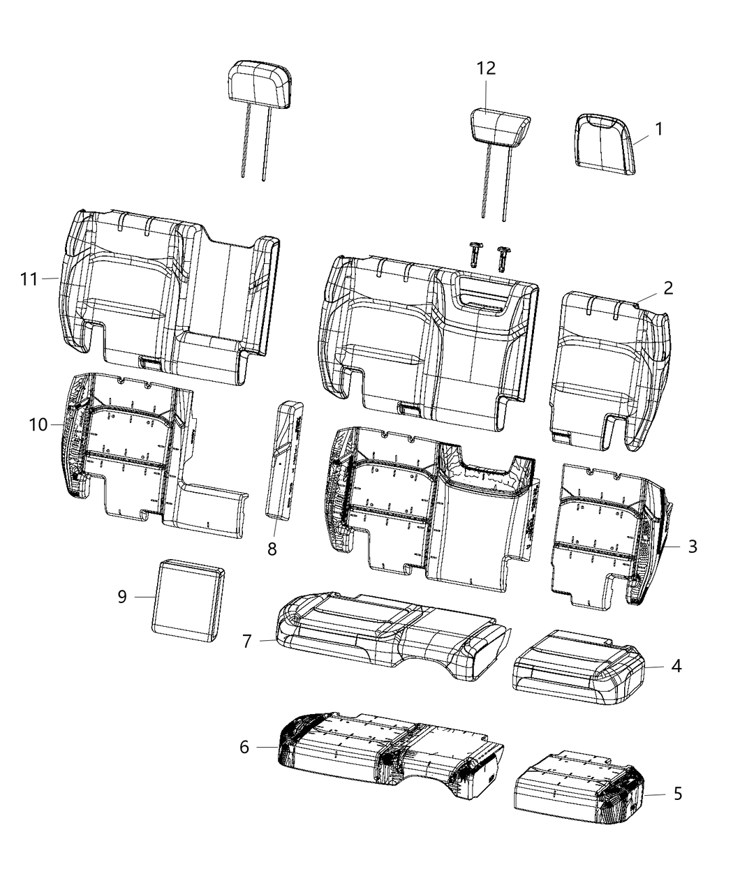 Mopar 7CT74SA5AA Cover-Rear Seat Back