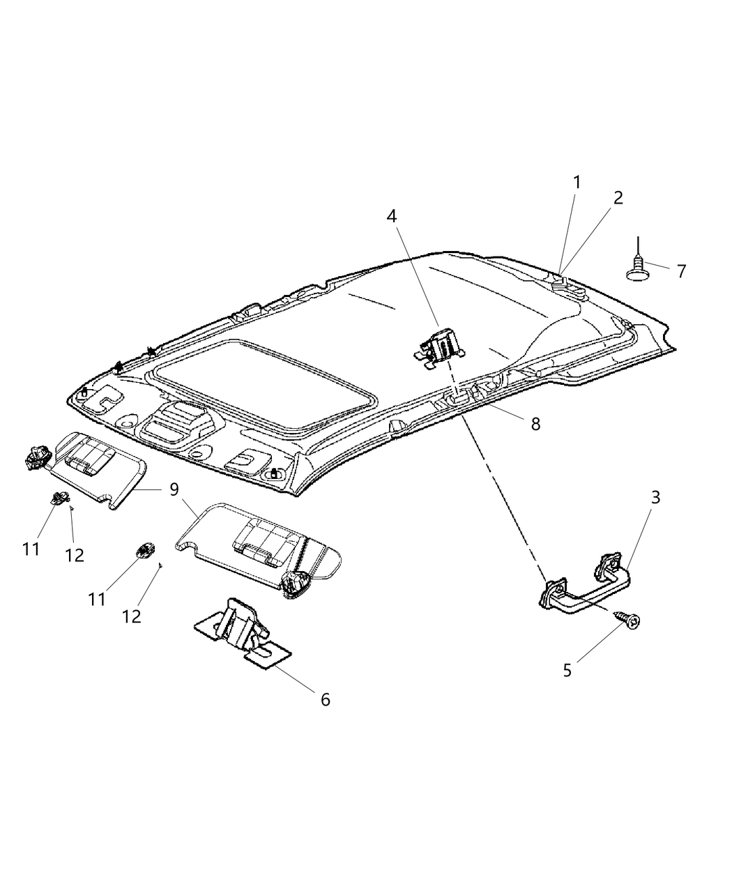 Mopar 1GH43BD1AA Headliner