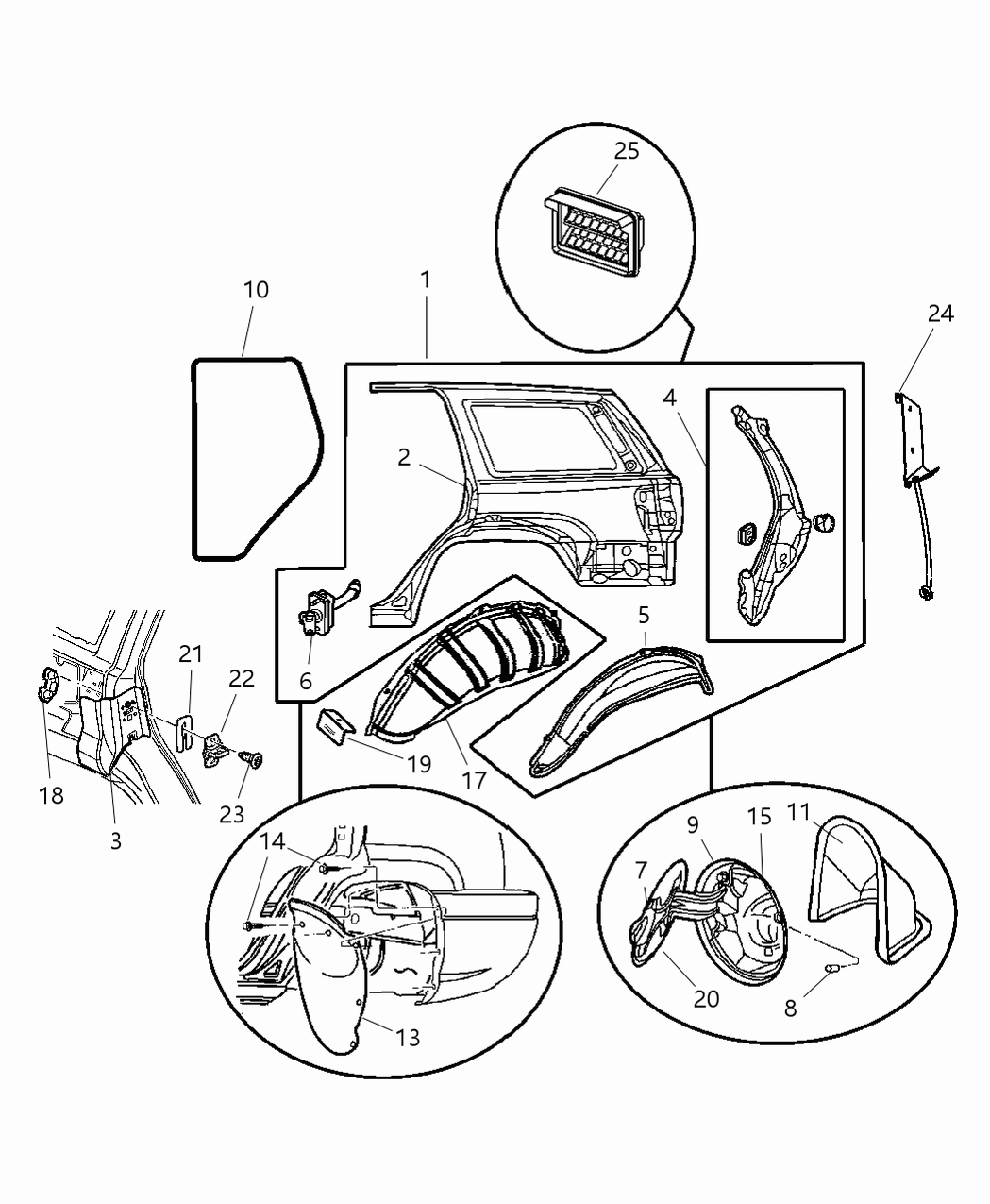 Mopar 5083110AF Panel-Body Side Aperture Rear