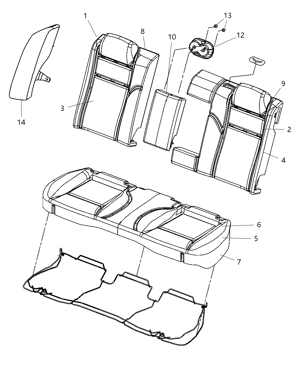 Mopar 1DV51BD5AA BOLSTER-Seat