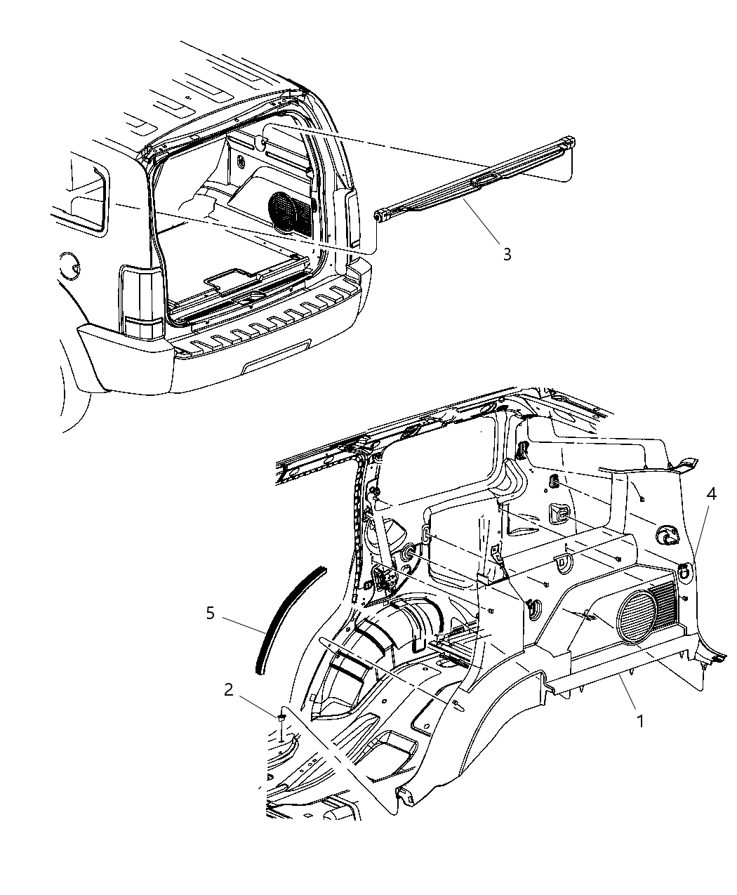 Mopar 1BS38DK7AD Panel-Quarter Trim