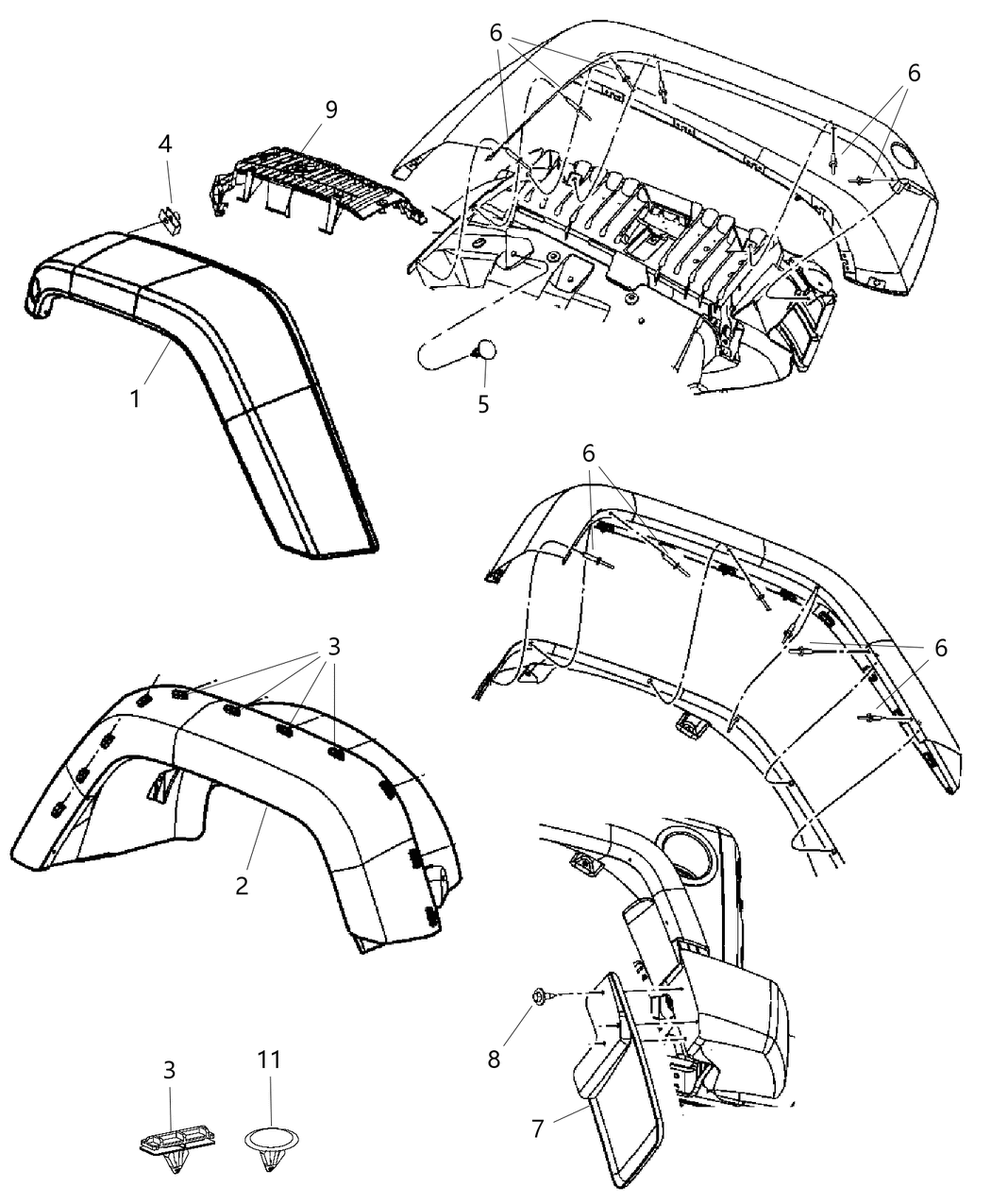 Mopar 5KF08RXFAF APPLIQUE-Fender Wheel Opening