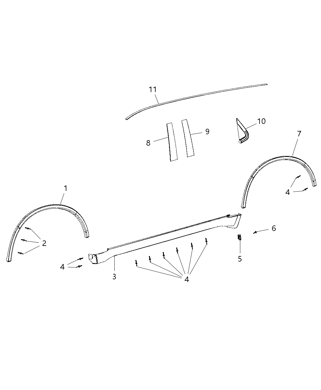 Mopar 1RK19HWLAB Molding-Wheel Opening Flare