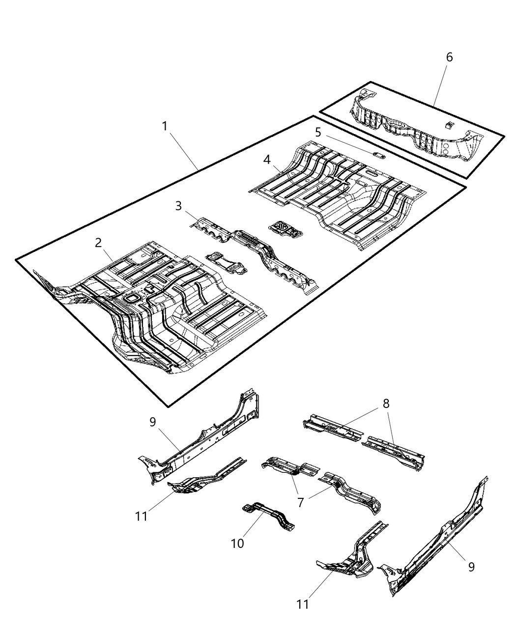 Mopar 68269461AD Pan-Front Floor