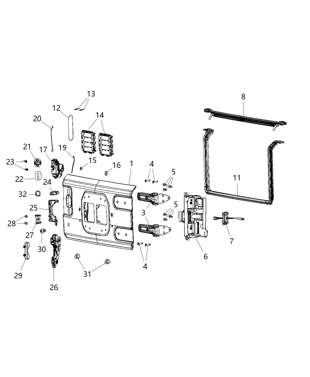 Mopar 68281561AH TAILGATE